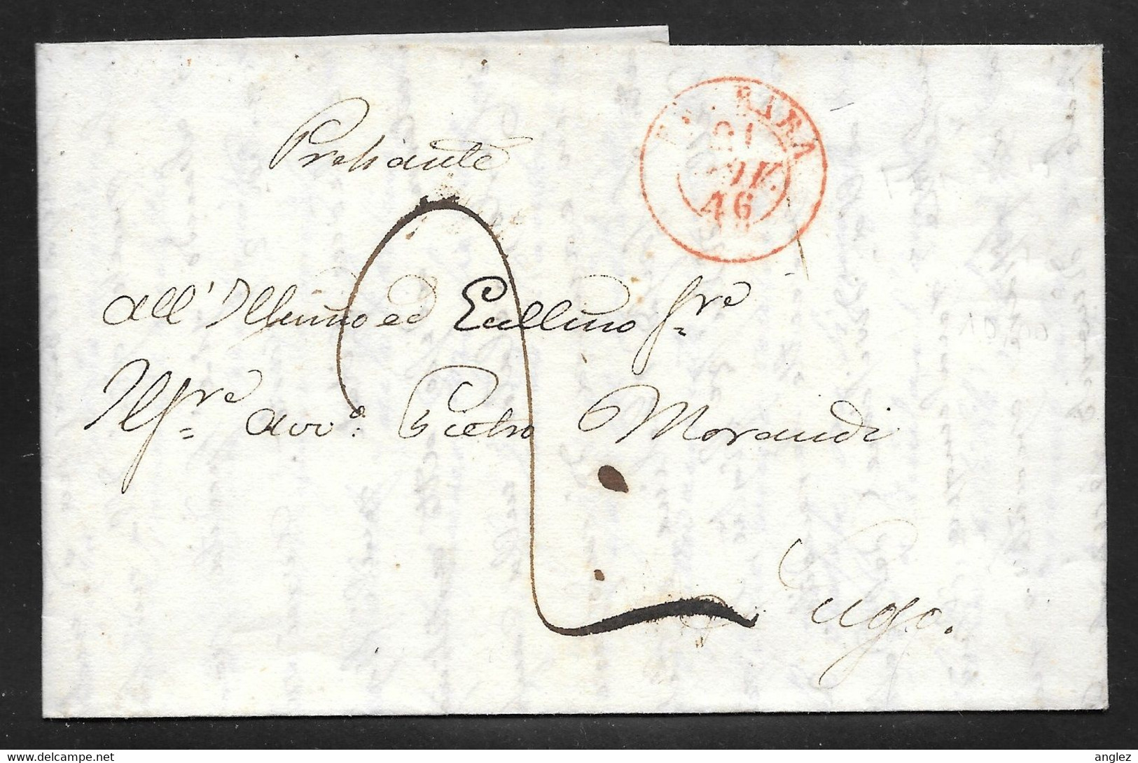 Italy - 1846 Entire Letter - Ferrara To Lugo - 1. ...-1850 Prephilately