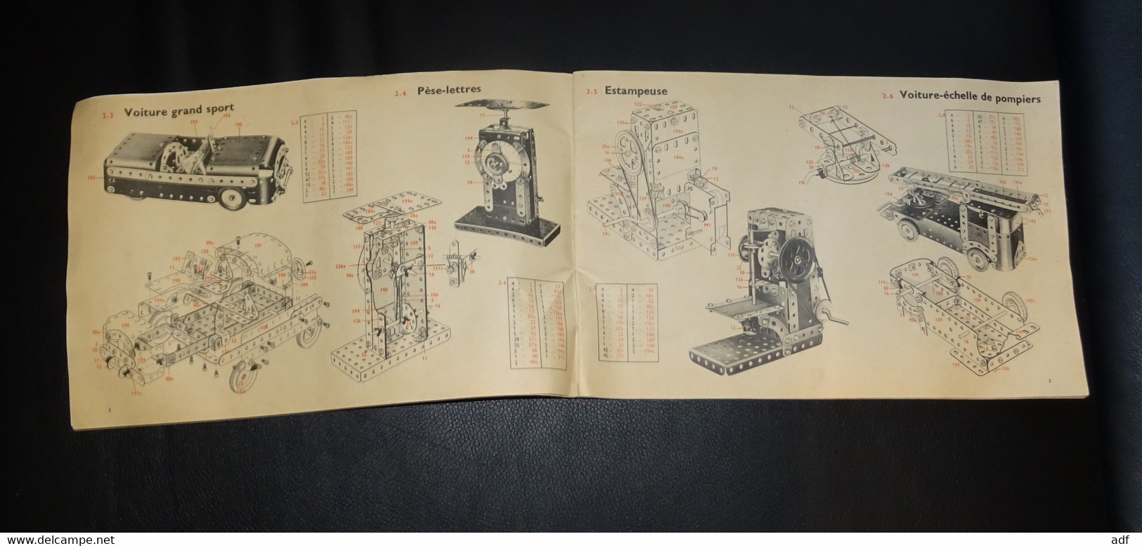 ANCIEN MANUEL D'INSTRUCTIONS POUR BOITES 2 ET 3 MECCANO TRIANG - Meccano