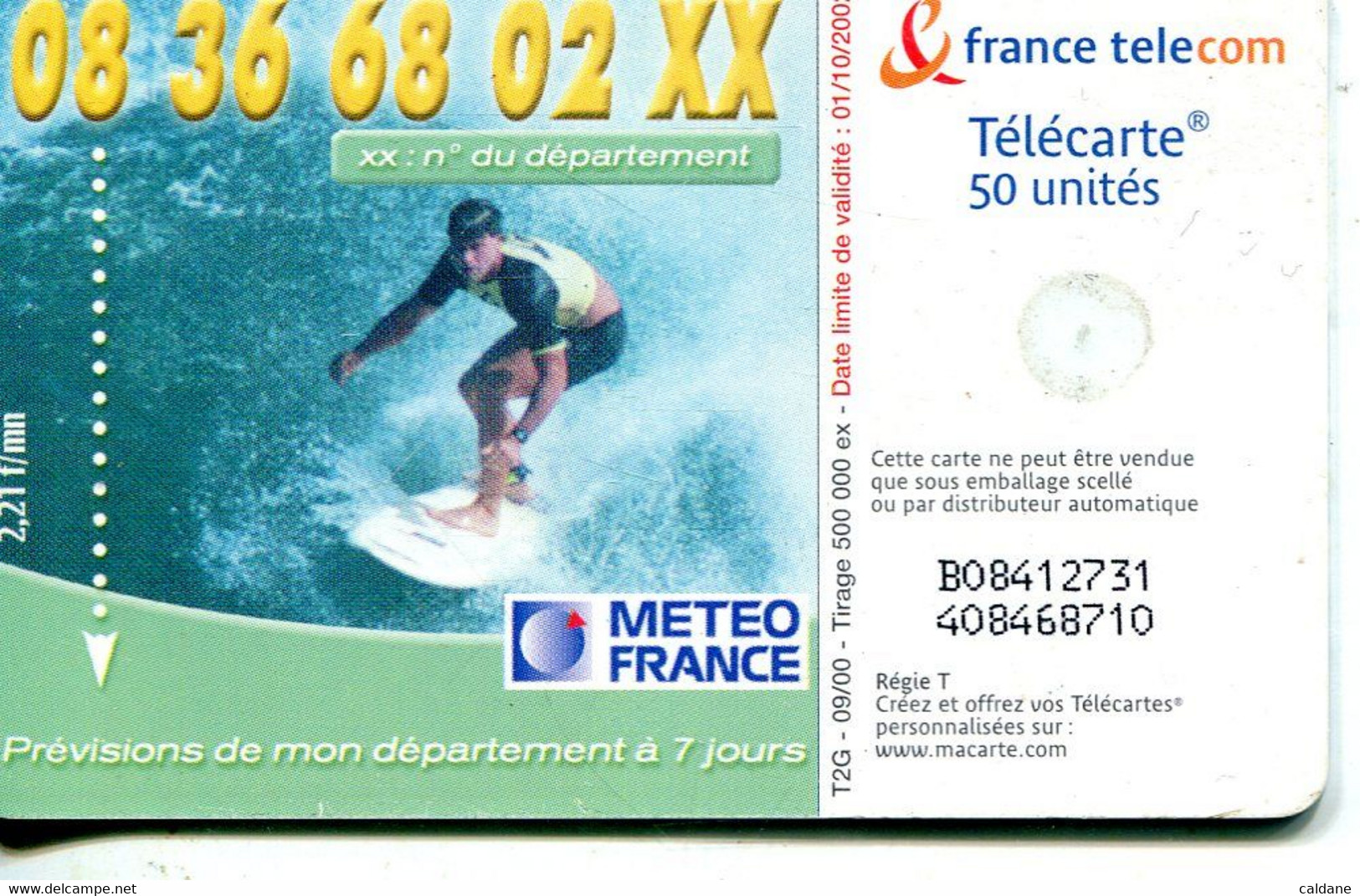 TELECARTE  France Telecom  50 UNITES. 500.000.  EX. - Gebirgslandschaften