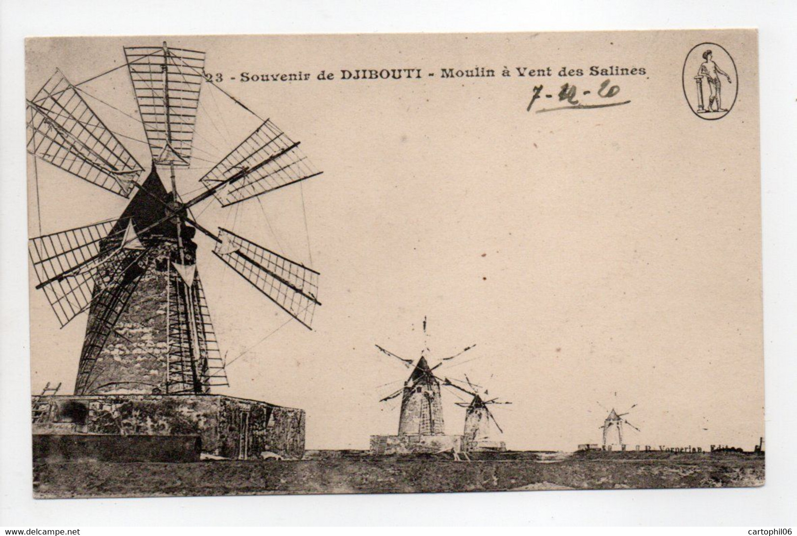 - CPA DJIBOUTI - Moulin à Vent Des Salines 1920 - Edition Vorperian N° 23 - - Djibouti