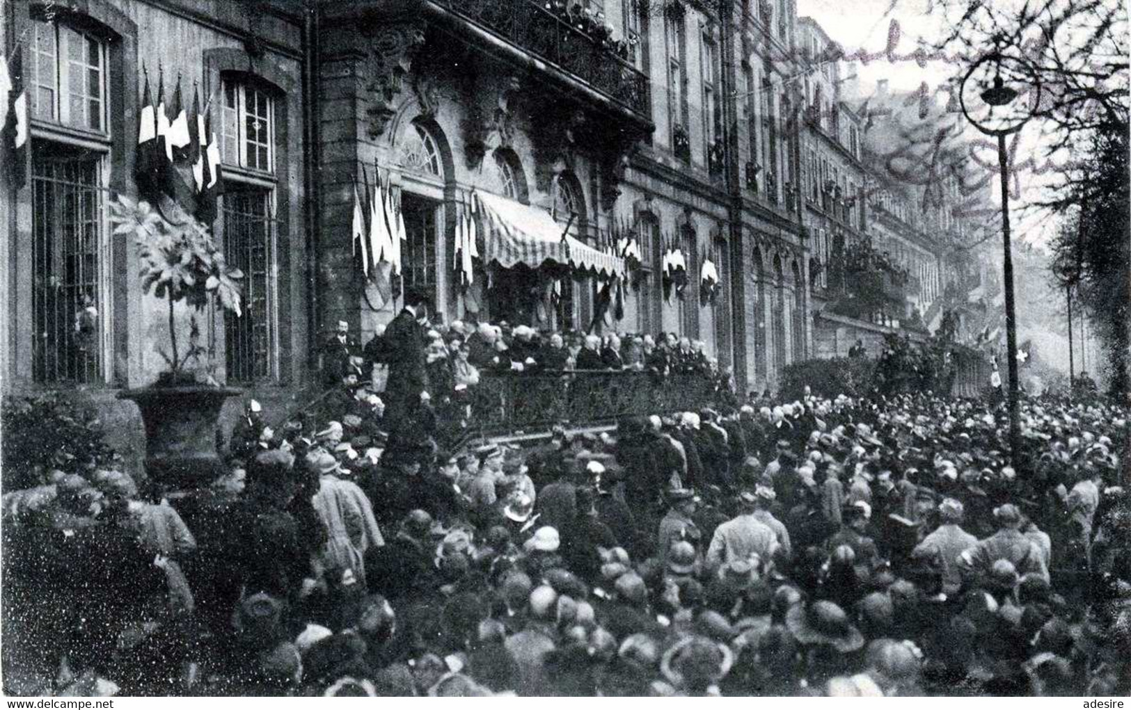 RRR! STRASBOURG - Poincarè Et Clèmenceau Sur La Terasse De L'Hotel-de-Ville - Recepties