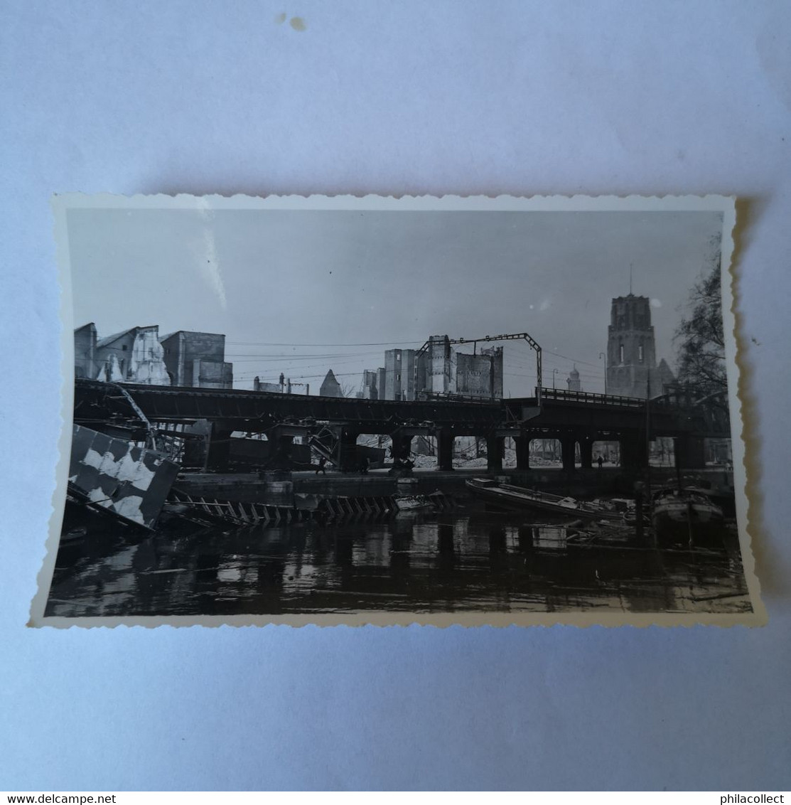 WWII // Bombardement Rotterdam // Orginele Foto // Kolkje - Viaduct 19?? - Rotterdam