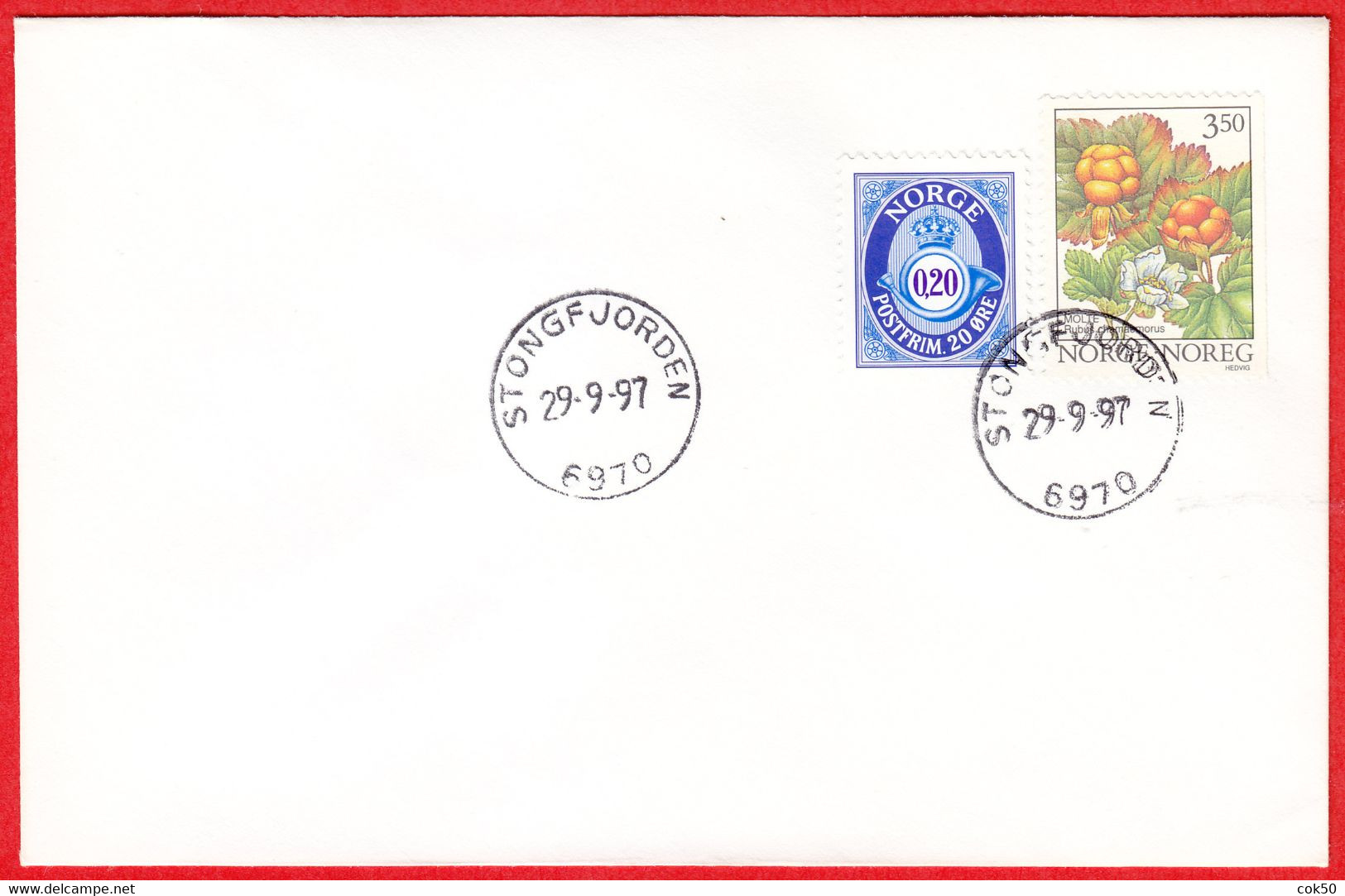 NORWAY - 6970 STONGFJORDEN (Sogn & Fj. County)  = Vestland From Jan.1 2020 - Last Day/postoffice Closed On 1997.09.29 - Local Post Stamps