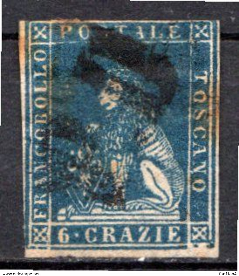 TOSCANE - (Grand Duché) - 1857 - N° 15 - 6 Cr. Bleu - ("Marzocco" Lion Héraldique) - Toscana