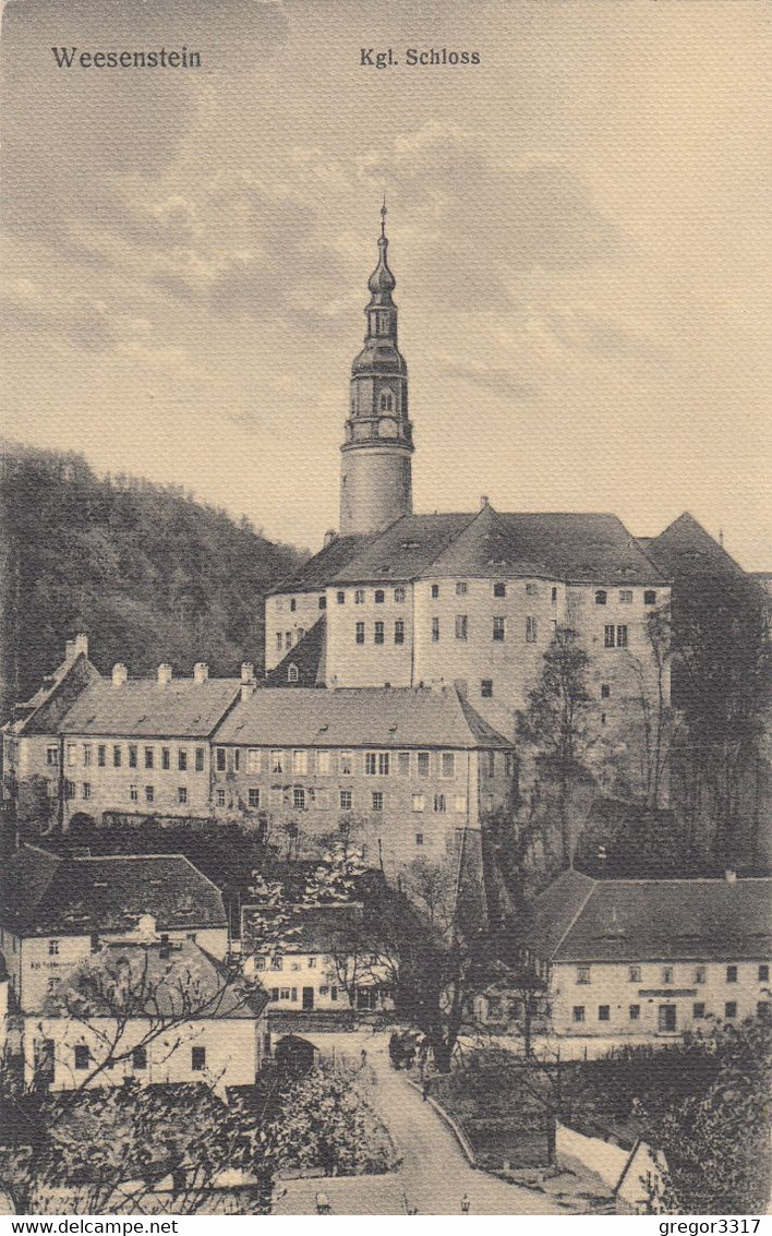 5820) WEESENSTEIN - Kgl. Schloss Mit Straße U. HAUS DETAILS - Sehr Alt !! 22.08.1919 - Weesenstein A. D. Müglitz