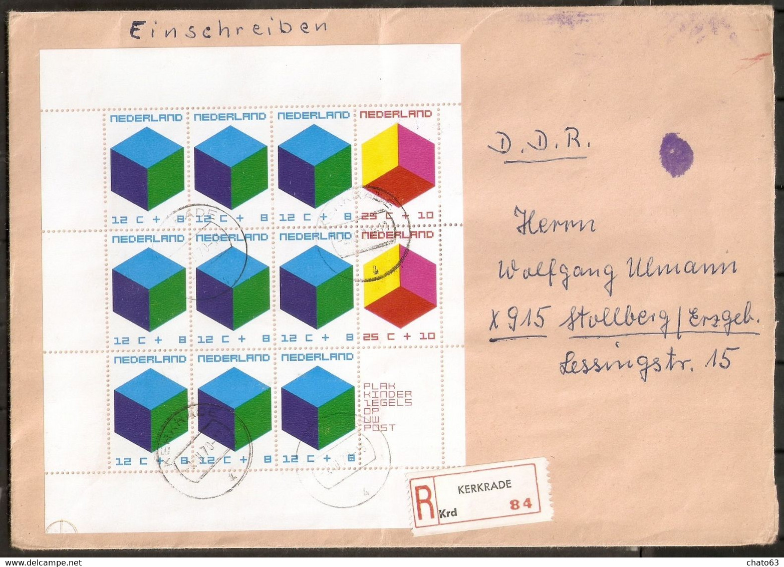 PAÍSES BAJOS. 1966-1970. LOTE CARTAS BLOCK. Nº , 5,6,7,8,9,10,11,12. - Storia Postale