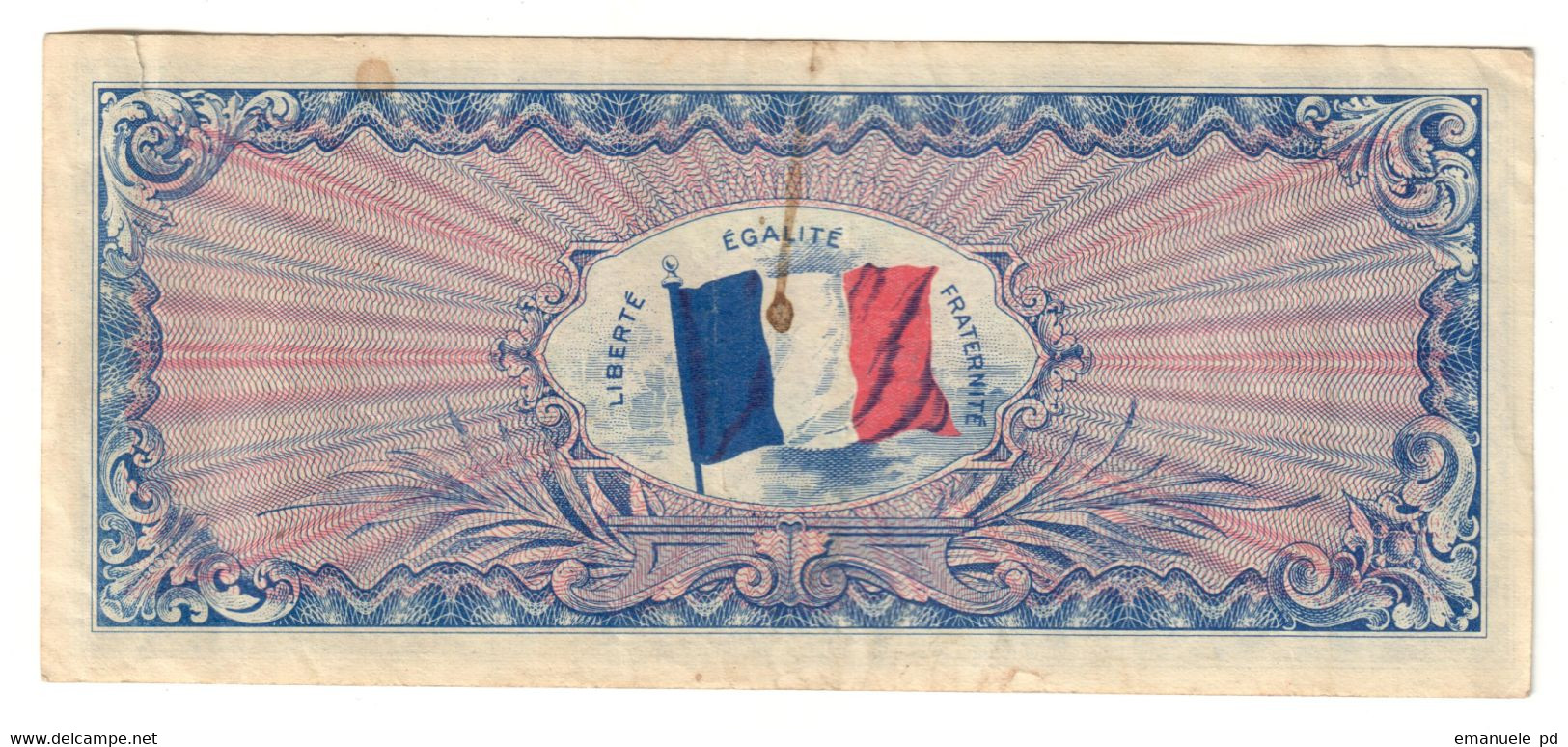 FRANCE	50	FRANCS	1944	ALLIED OCCUPATION	VF / STAINS - 1944 Flag/France