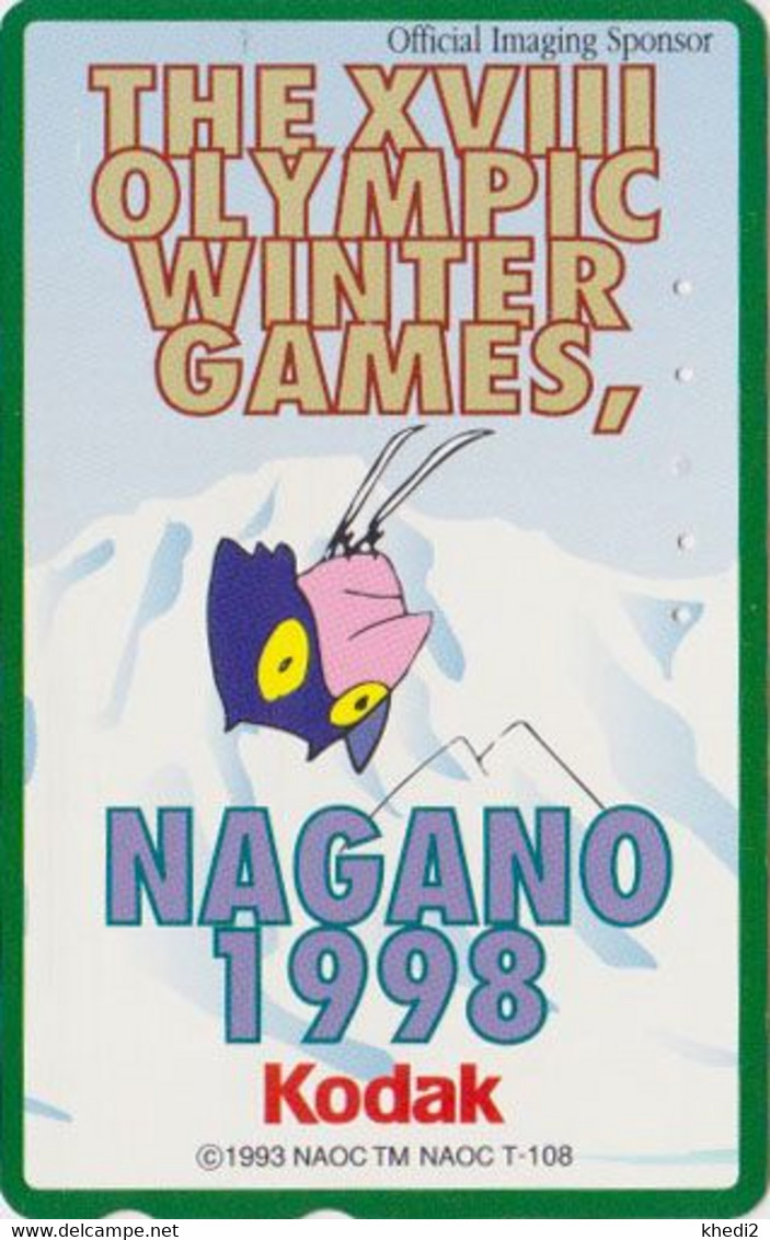 TC JAPON / 110-016 - Jeux Olympiques NAGANO / KODAK Pub Photo SKI Looping -  OLYMPIC GAMES JAPAN Phonecard - 5671 - Jeux Olympiques