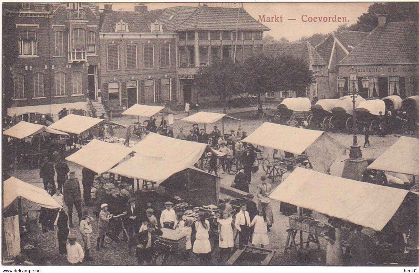 Coevorden Markt Vol Met Kraampjes K2732 - Coevorden