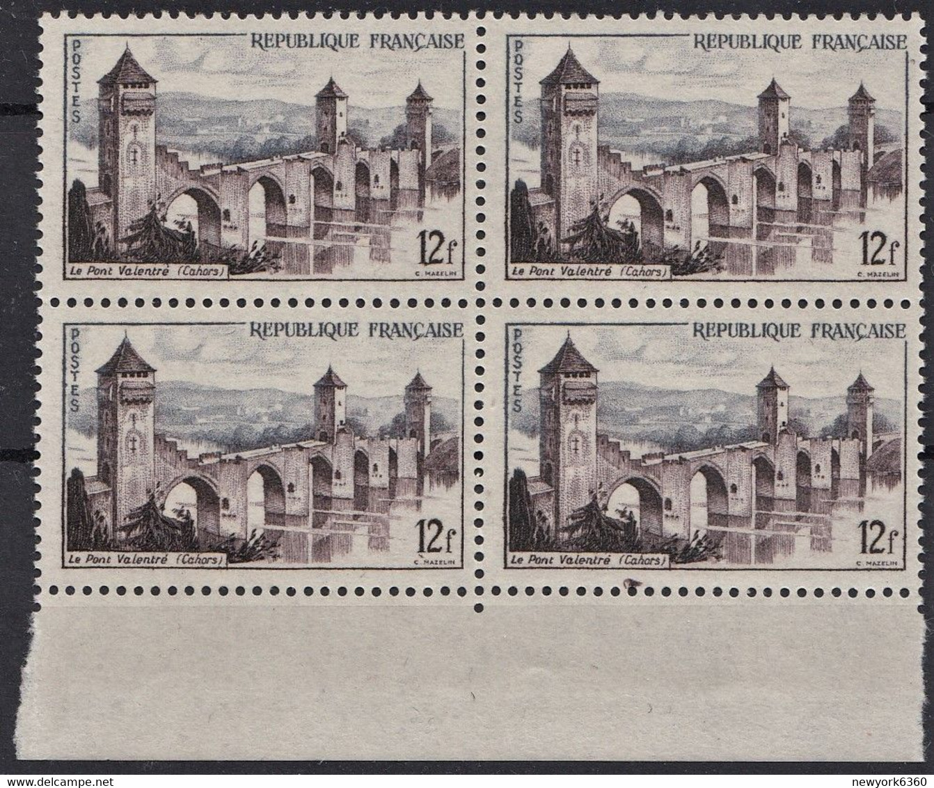 1955 FRANCE N** 1039 MNH Bloc De 4 - Nuevos