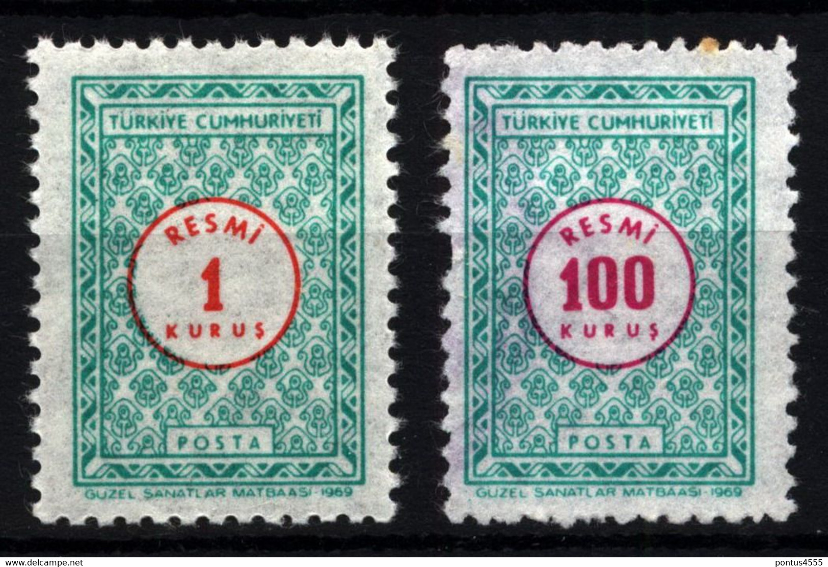 Turkey 1969 Mi D115, D118 Official Stamps Used - Timbres-taxe