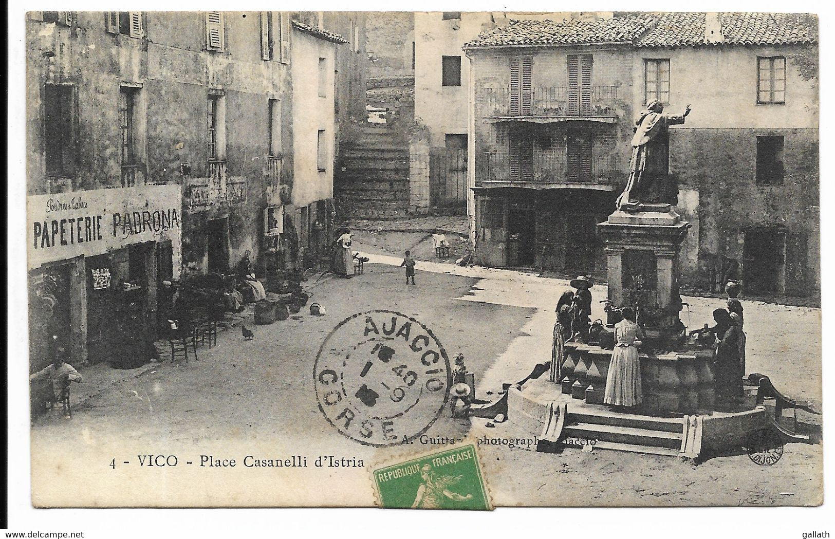 2A-VICO- Place Casanelli D'Istria...1915  Animé - Sonstige & Ohne Zuordnung