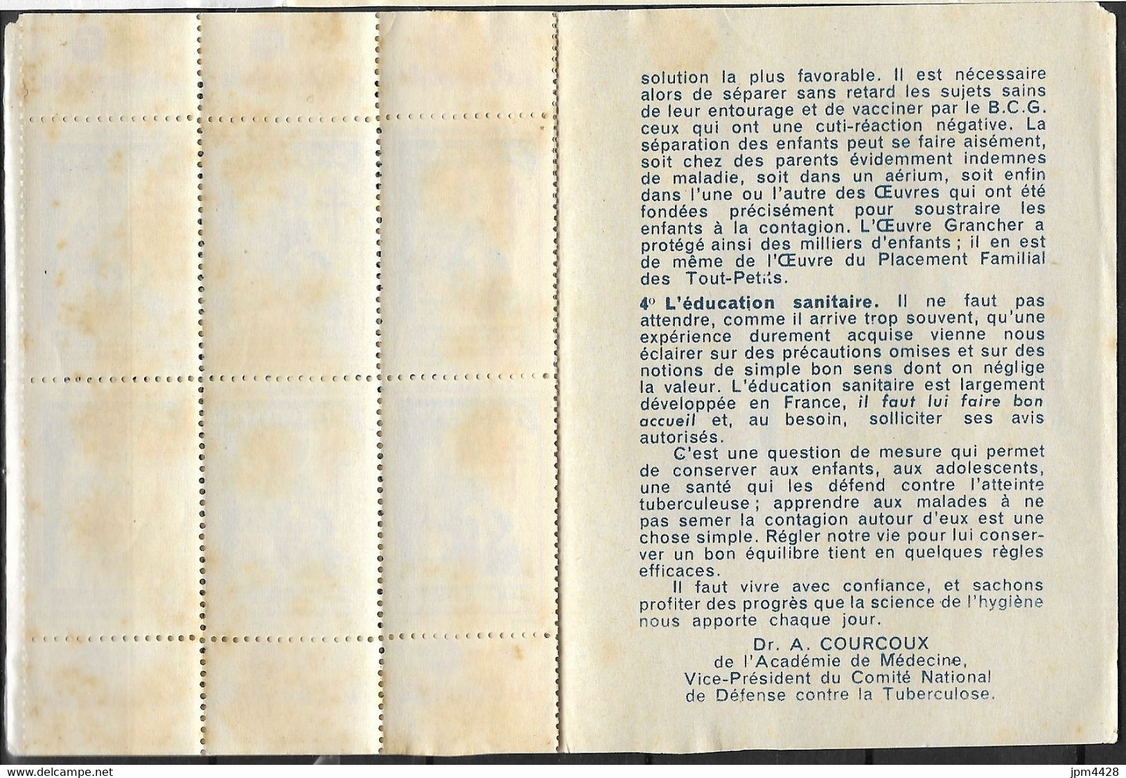 France  Vignette 1955 Carnet Incomplet 6/10 Vignettes Neuves**  -  état Voir Scans - Contre La Tuberculose - Tegen Tuberculose