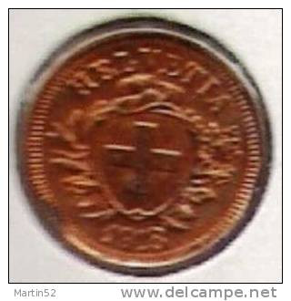 Schweiz Suisse 1 Rappen / Cent 1918  ( Bronze, O 16mm, 1.5g)   Vz / Xf  Gereinigt - Cleaned - Nettoyée - 1 Rappen