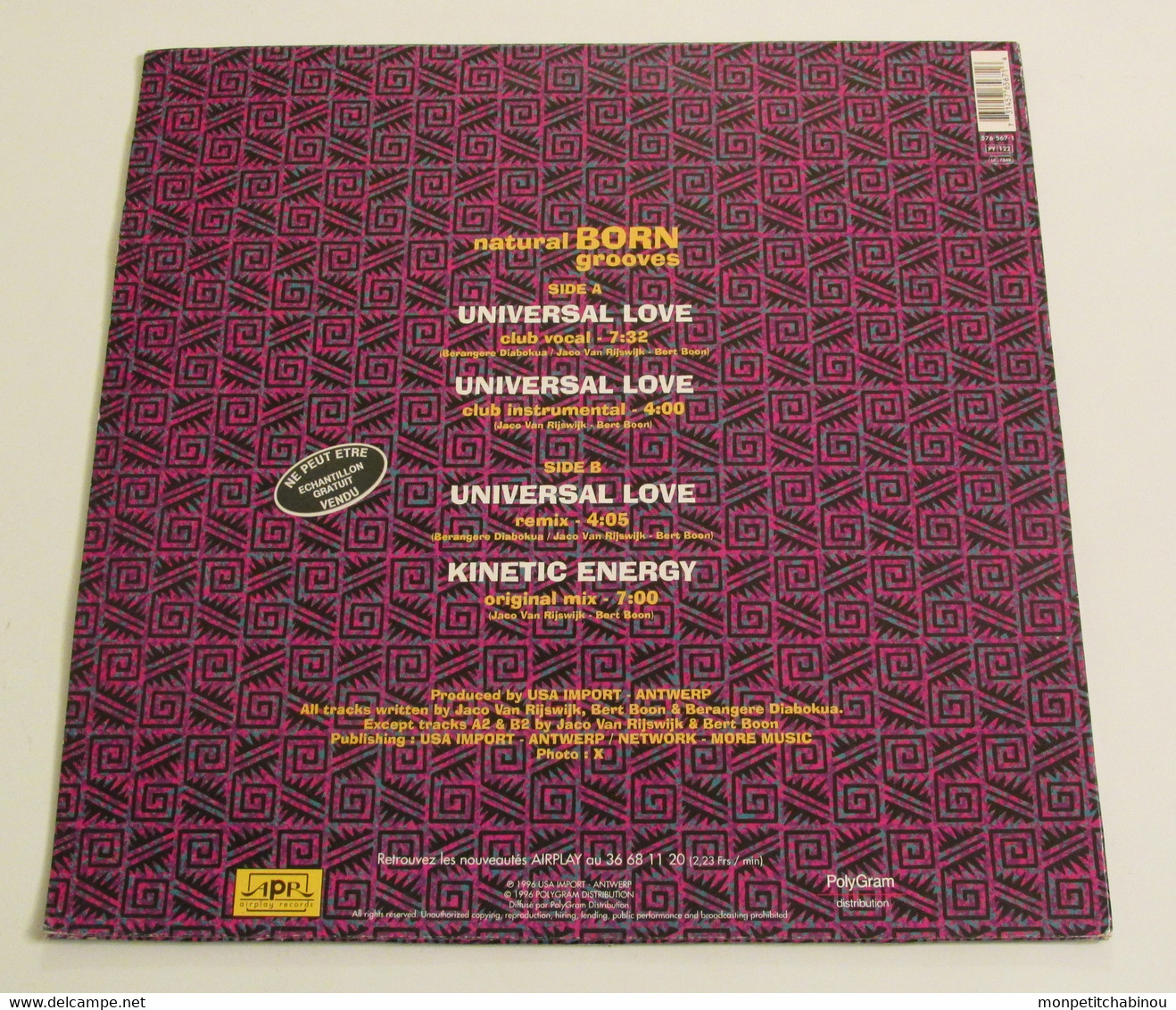 Maxi 33T NATURAL BORN GROOVES : Universal Love - Dance, Techno & House