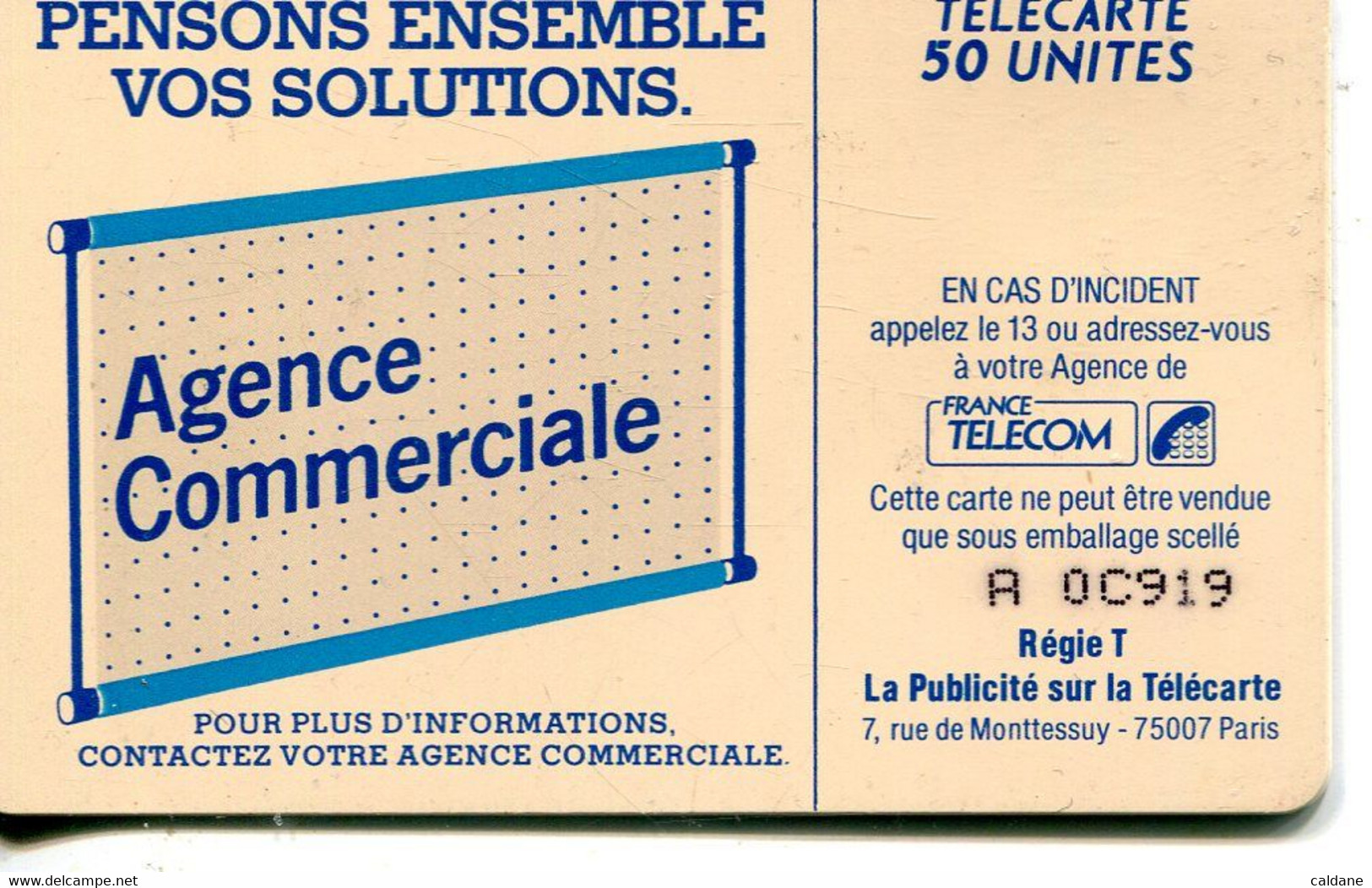 TELECARTE  France Telecom  50 UNITES.  .1.000.000.  EX. - Telecom