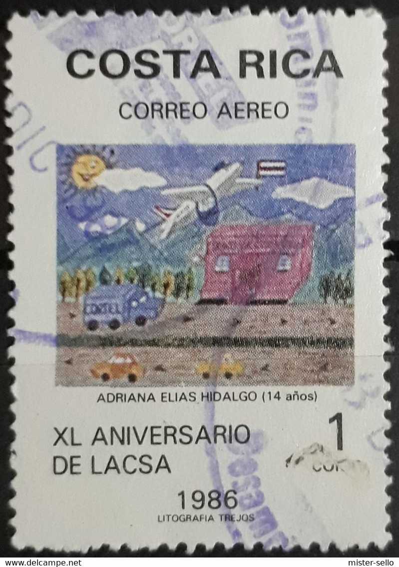 COSTA RICA 1986 Airmail - The 40th Anniversary Of LACSA (National Airline) - Children's Drawings. USADO - USED. - Costa Rica