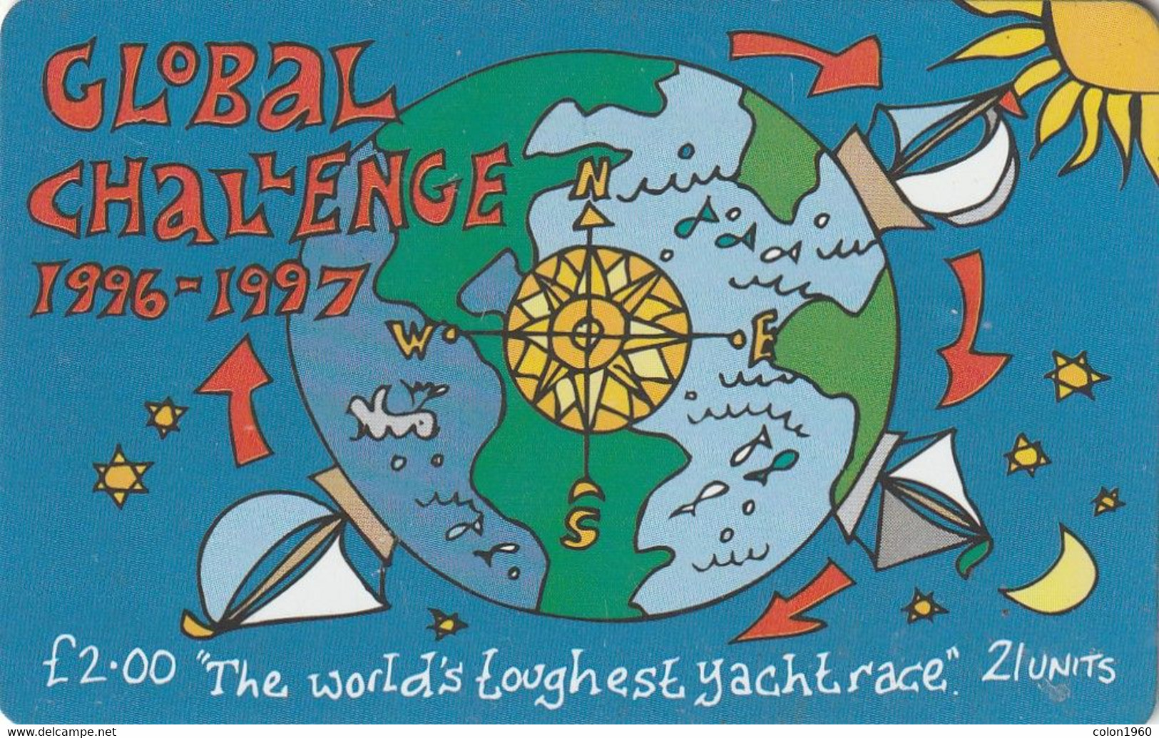 ISLE OF MAN. Global Challenge Yacht Race. 1996-01. 5000 Ex. IM-TEL-0111. (024). - Eiland Man