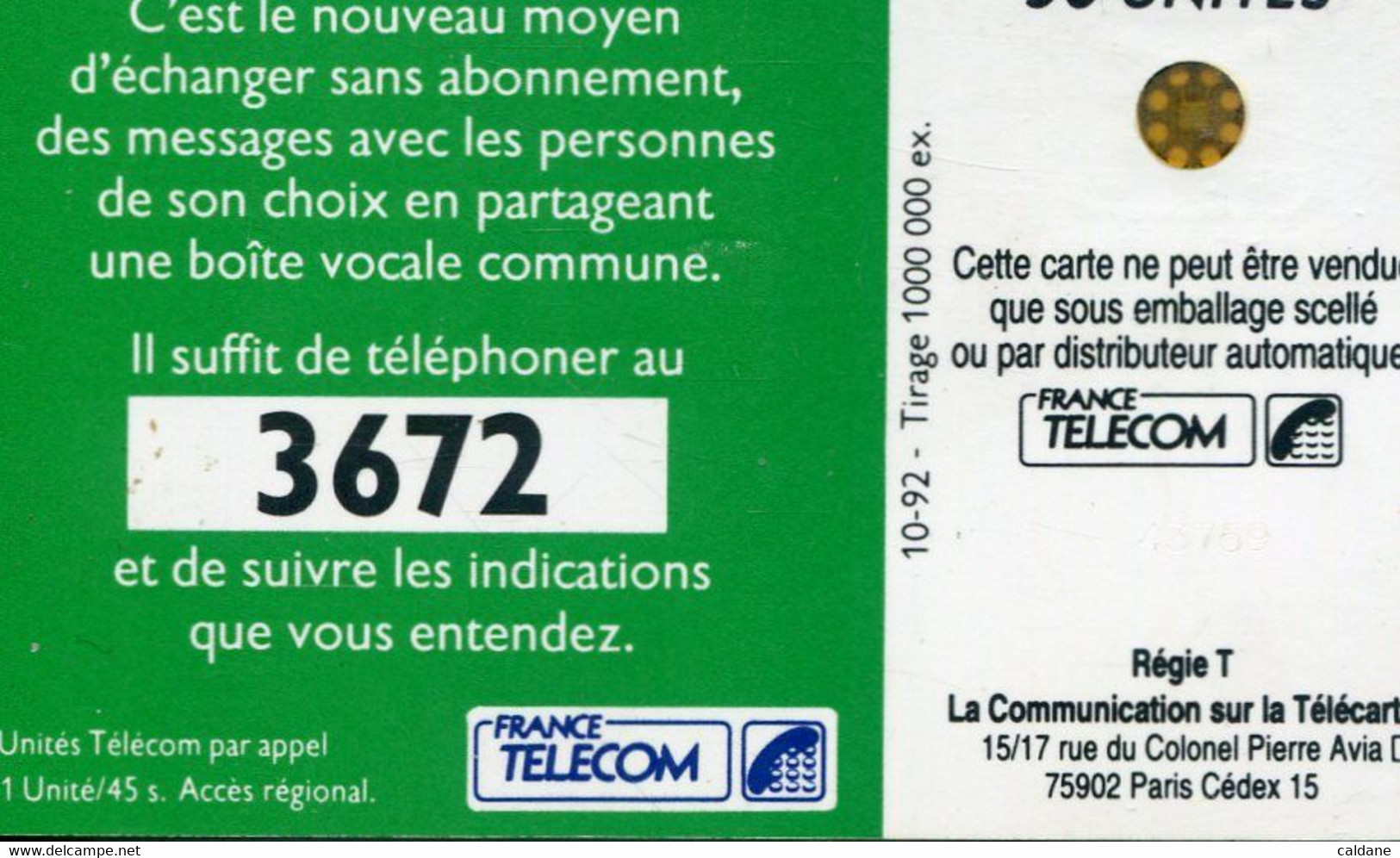 TELECARTE  France Telecom 120 UNITES.  .1.0000.000.  EX. - Telecom Operators