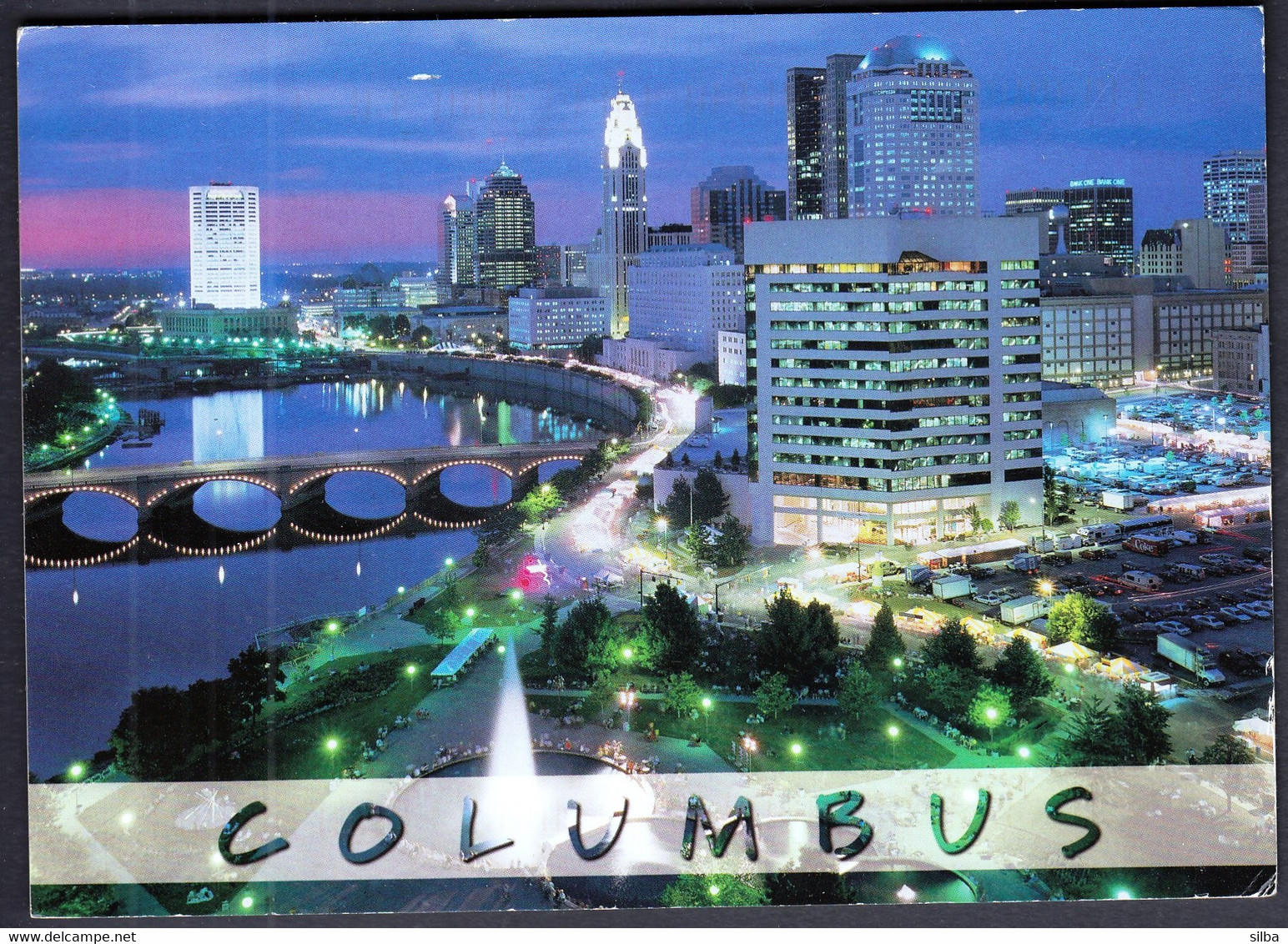 USA United States Columbus 1997 / The Columbus Arts Festival, Panorama By Night, Bridge - Columbus