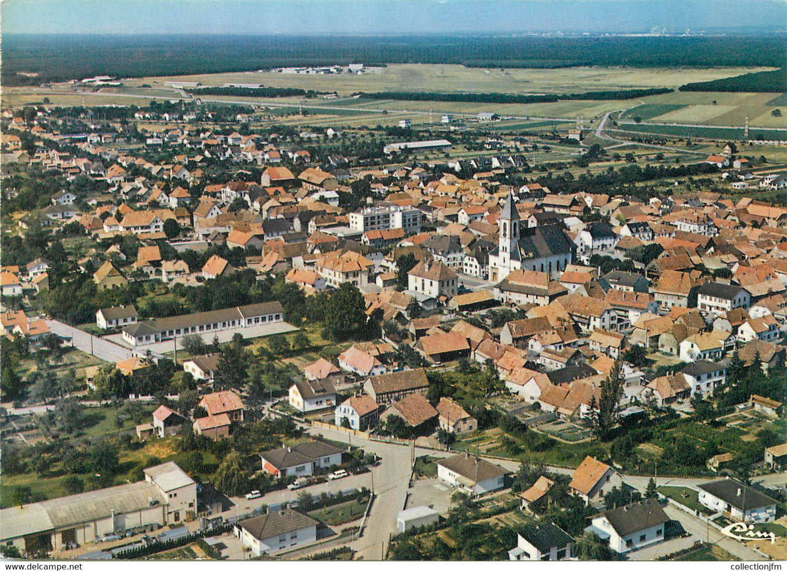 / CPSM FRANCE 68 "Habsheim, Vue Aérienne" - Habsheim