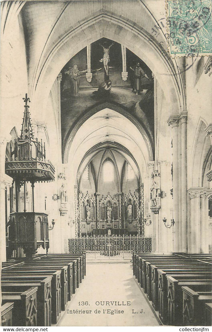 / CPA FRANCE 76 "Ourville, Intérieur De L'église" - Ourville En Caux