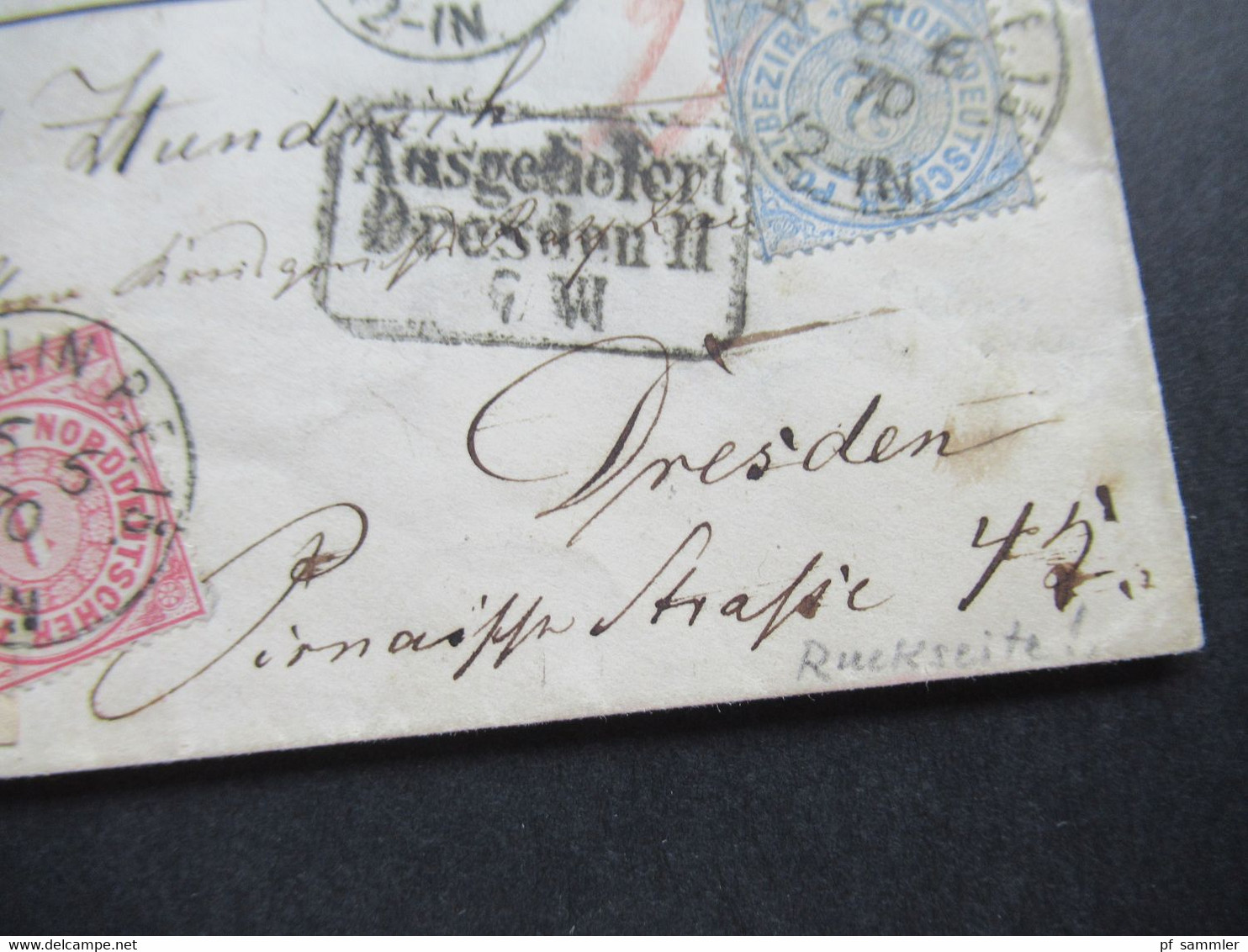 AD NDP 6.6..1870 GA Umschlag Mit 2 Zusatzfrankaturen Als Paketbegleitadresse Aufkleber Aus Berlin Post Exped. 15 - Postwaardestukken