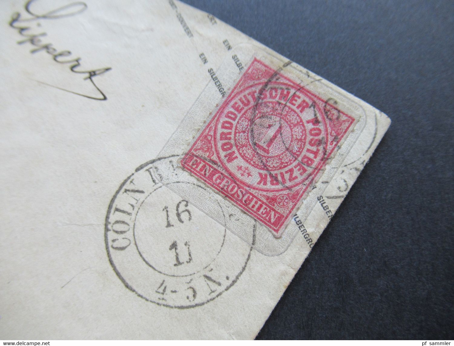 AD NDP GA Umschlag Aufbrauchsausgabe 1 Groschen Auf Preussen GA Umschlag U28 Stempel K2 Cöln Bahnhof Nach Bergheim - Postal  Stationery