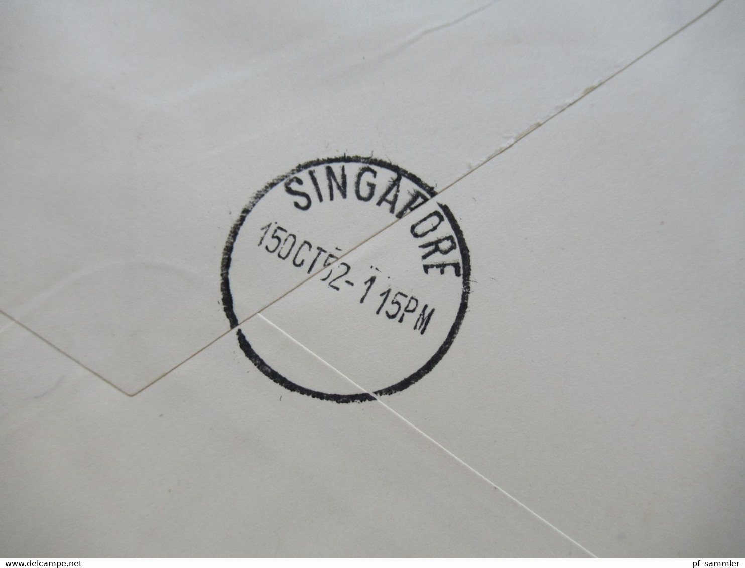 GB 1952 First Flight Between London And Singapore By BOAC Comet Jetliner Service Mit Ank. Stempel - Lettres & Documents