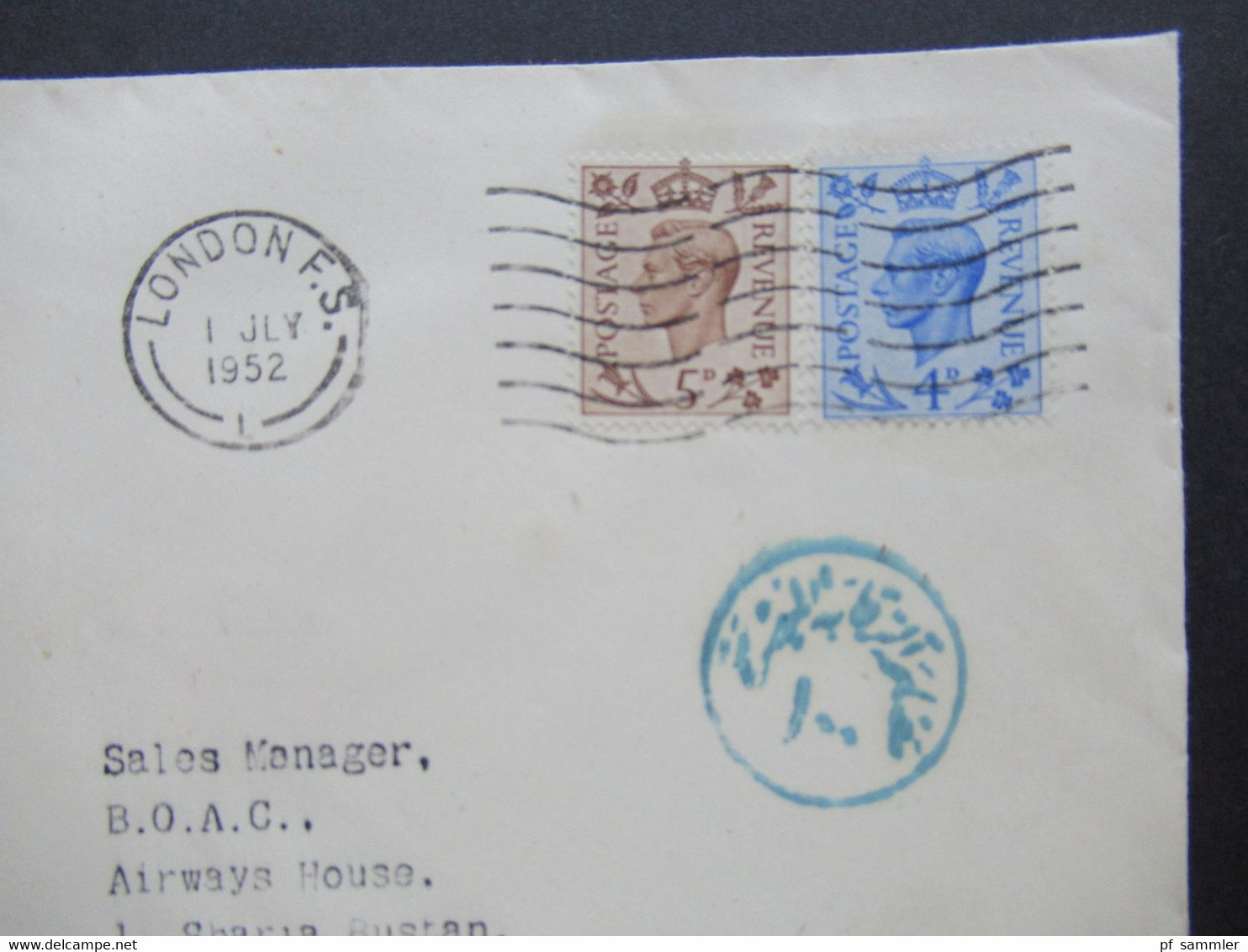 GB 1952 First Flight Between London And Cairo By BOAC Comet Jetliner Service Mit Ank. Stempel Und Unterschrift - Storia Postale