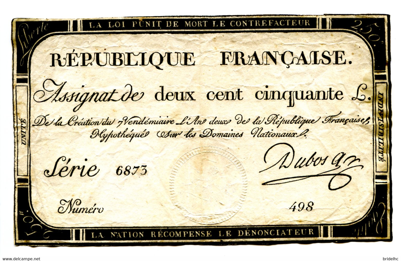 250 Livres Assignat - Assignats & Mandats Territoriaux