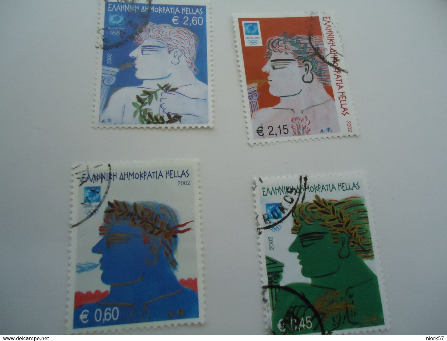 GREECE USED STAMPS SET 4 OLYMPIG GAMES ATHENS 2004 HE WINNERS 2002 - Eté 2004: Athènes - Paralympic