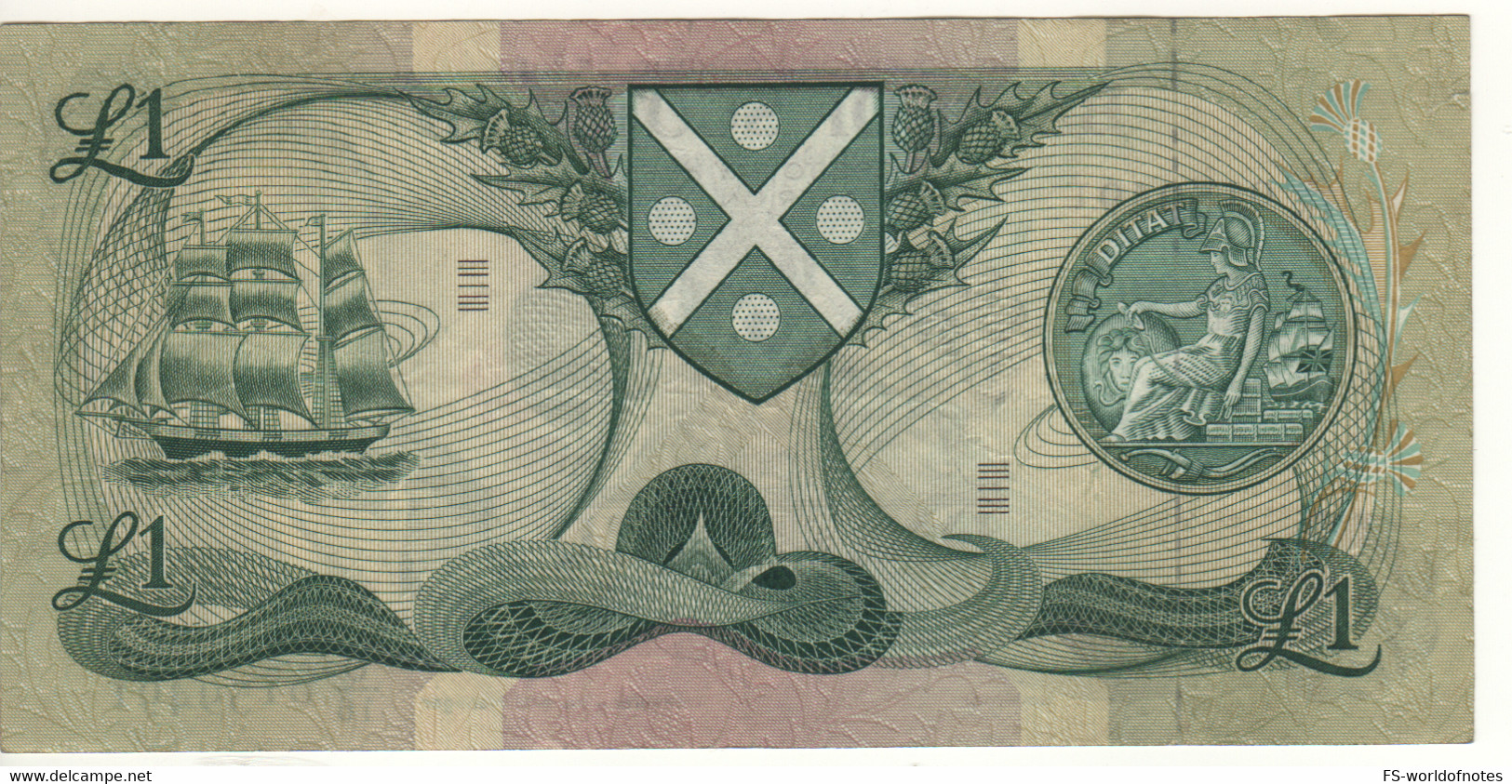 SCOTLAND  1 Pound    Bank Of Scotland  P111a   Dated 10th August, 1970  (Sir. Walter Scott+sailing Ship On Back) - 1 Pond