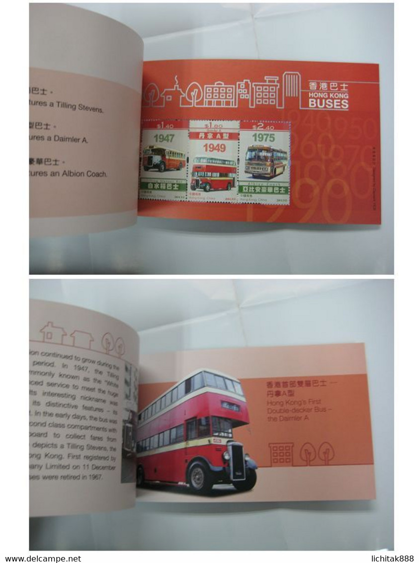 China Hong Kong 2013 Booklet Bus Transportation Stamps - Cuadernillos