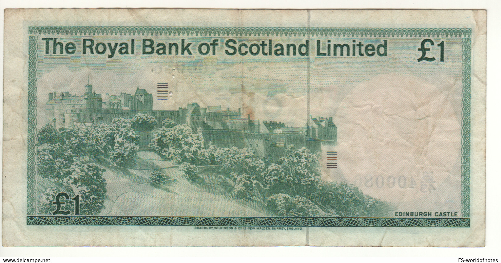 SCOTLAND  1 Pound  The Royal Bank Of Scotland  P336a  Dated 5 January 1972   Edinburgh Castle - 1 Pond