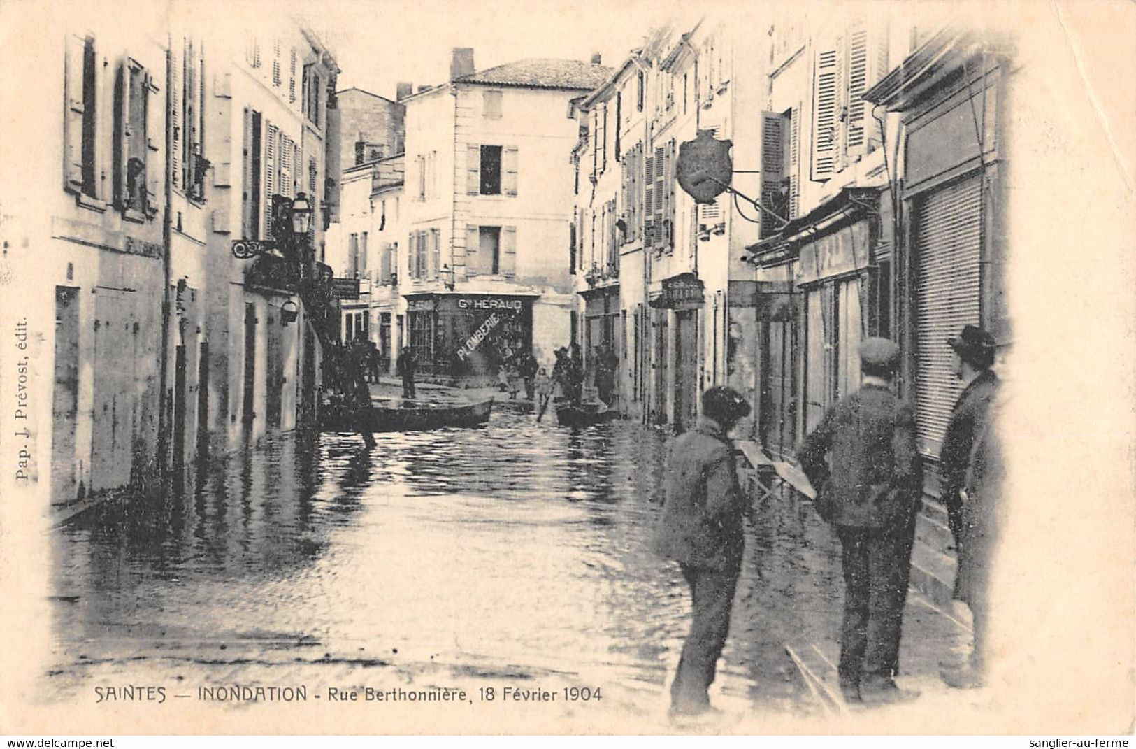 CPA 17 SAINTES INONDATION RUE BERTHONNIERE 18 FEVRIER 1904 - Saintes