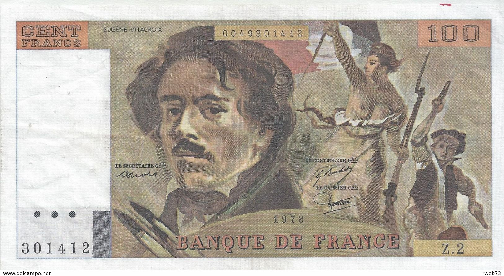 100 Francs - Delacroix - Fayette 68 - 1978 - Z2 - TB (Voir Photos) - 100 F 1978-1995 ''Delacroix''