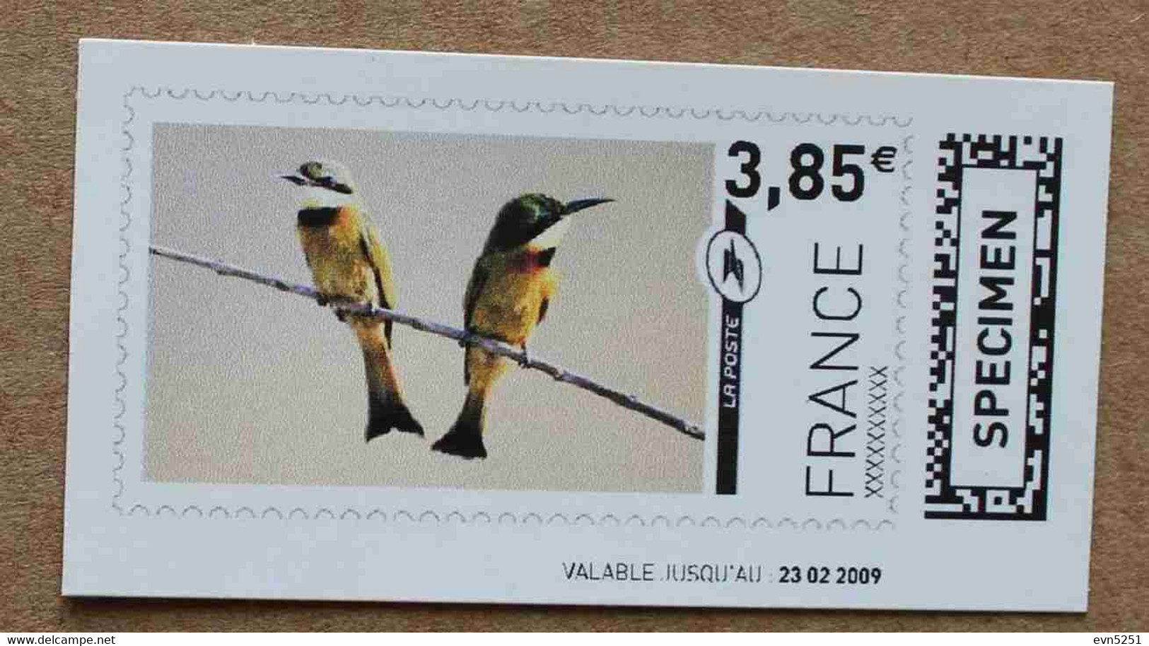 Ti02-01 :  SPECIMEN - Oiseaux 3.85 €  + 3.92 € (autoadhésifs / Autocollants) - Specimen