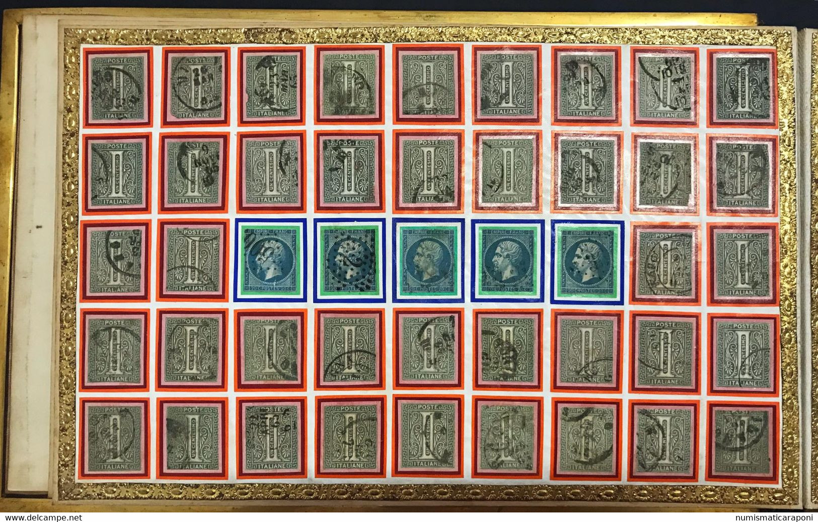 italia italy bellissimo album di francobolli pistoia 1865 parrocchia cavalier Lorenzo