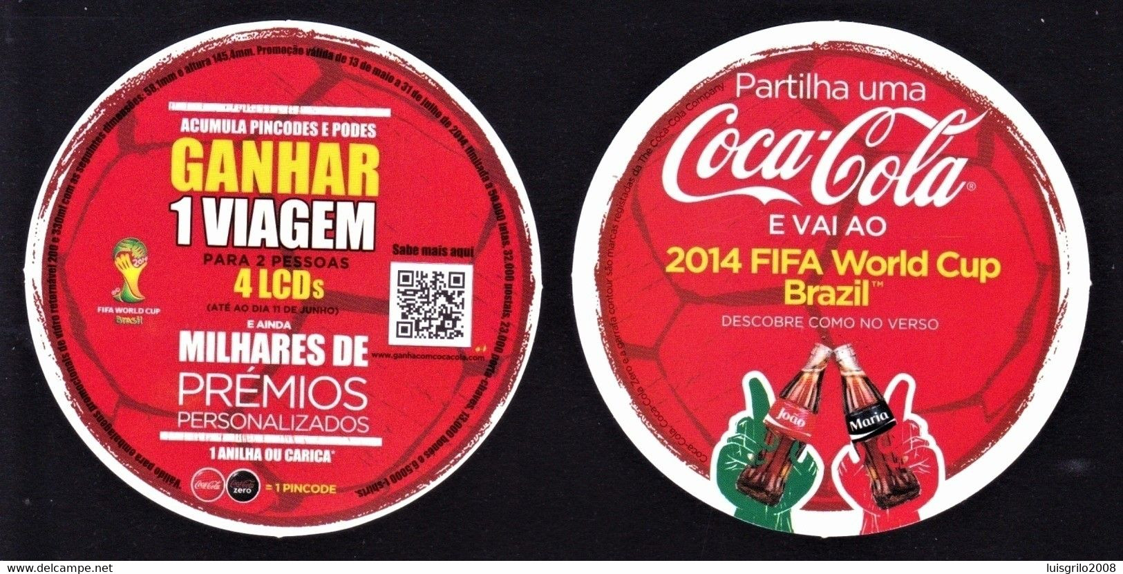 COCA COLA - 2014 Fifa World Cup Brazil / Coca Cola Portugal - Sottobicchieri Di Birra