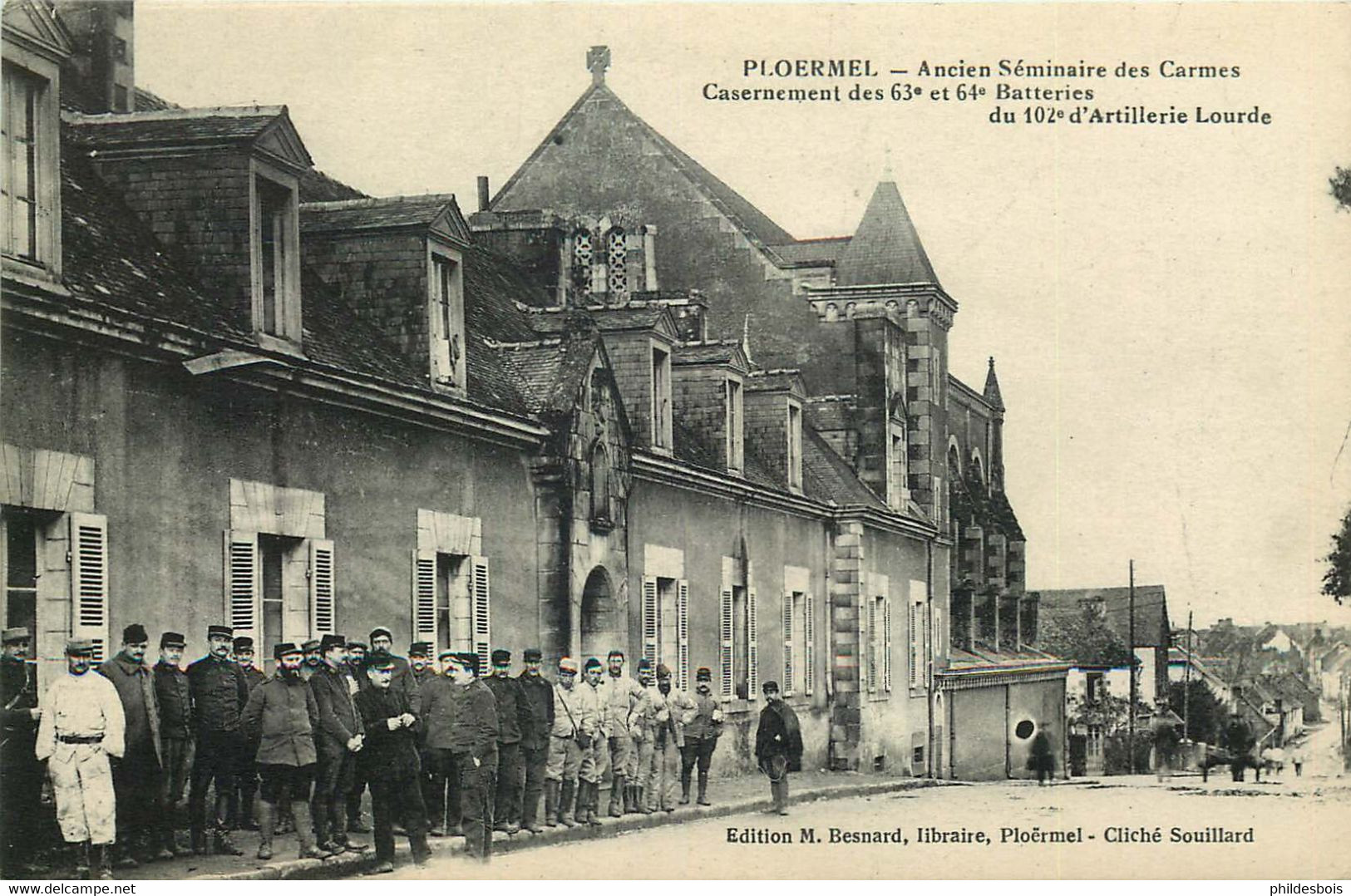 MORBIHAN  PLOERMEL  Ancien Séminaire Des Carmes Casernement Des 63 Et 64e Batteries - Ploërmel