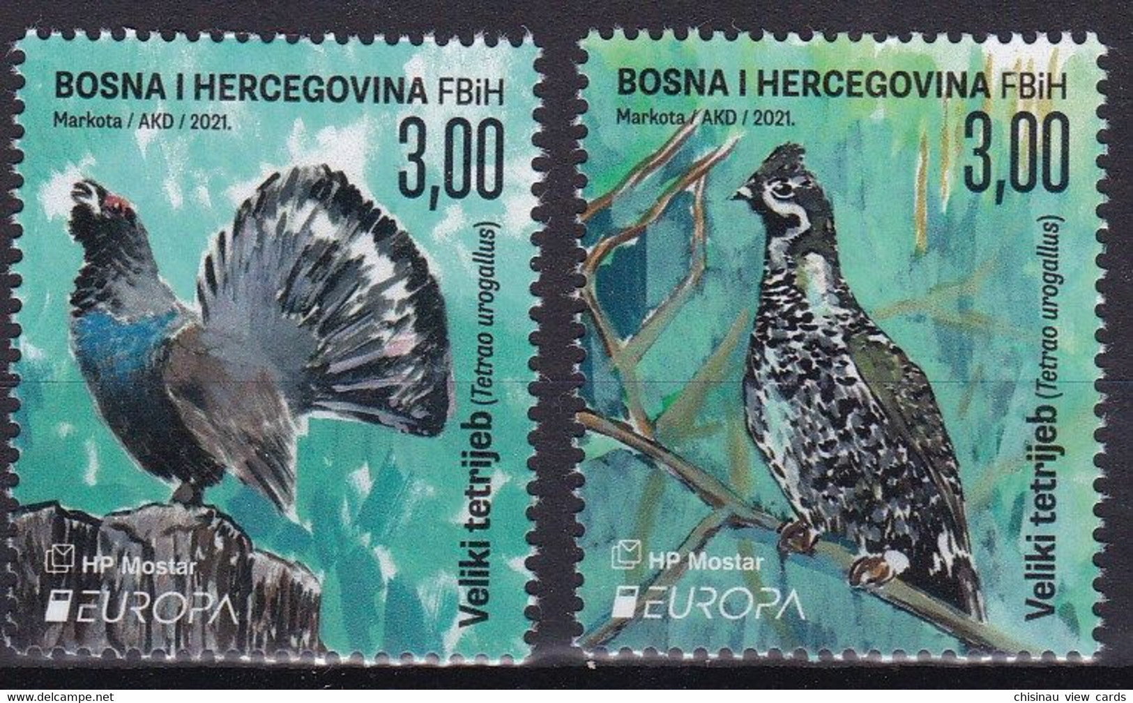 BOSNIA MOSTAR 2021 EUROPA CEPT..Endangered National Wildlife.set 2 ST.MNH - 2021