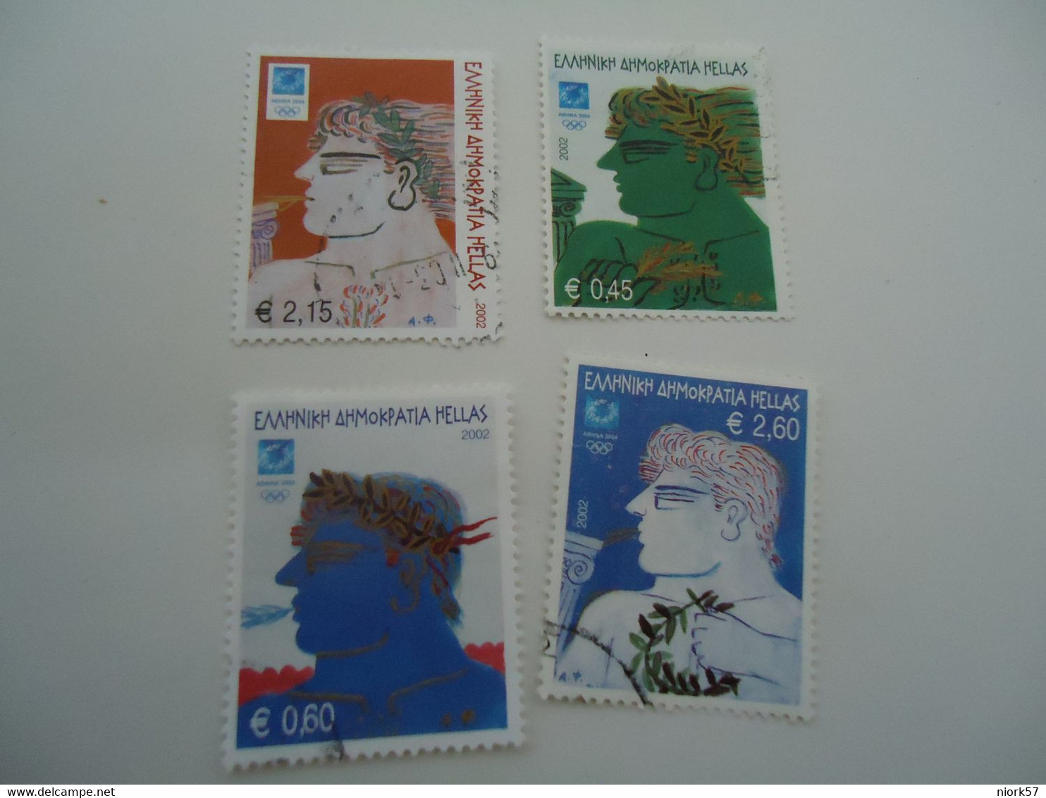 GREECE USED STAMPS SET 4 OLYMPIG GAMES ATHENS 2004 HE WINNERS 2002 - Eté 2004: Athènes - Paralympic