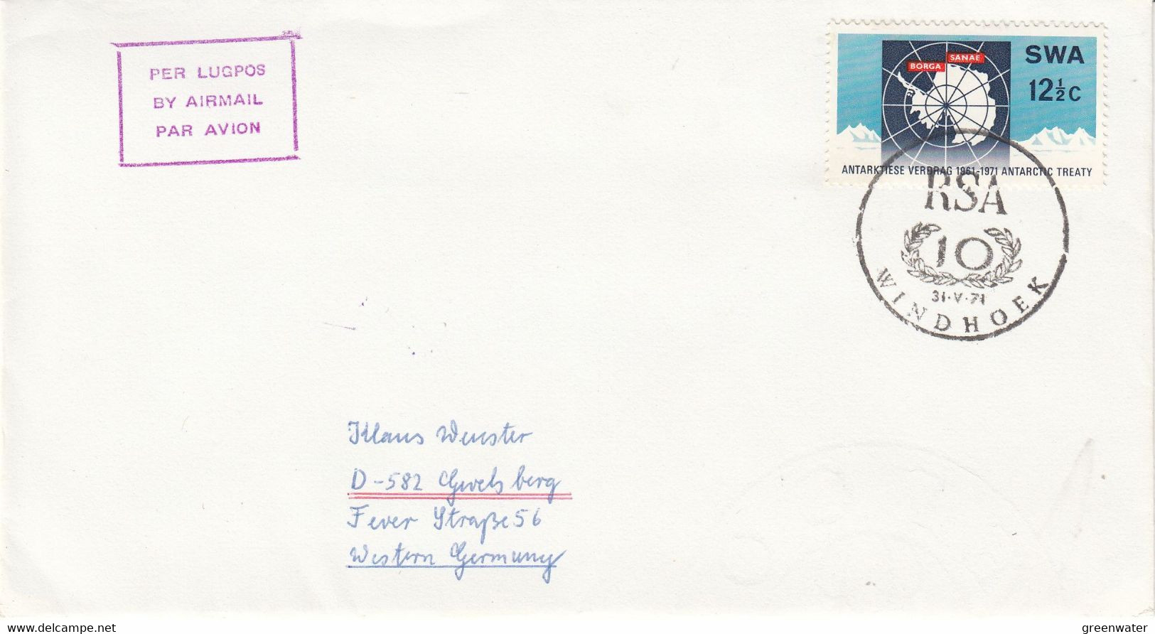 South West Africa 1971 Antarctic Treaty FDC (52410) - Trattato Antartico