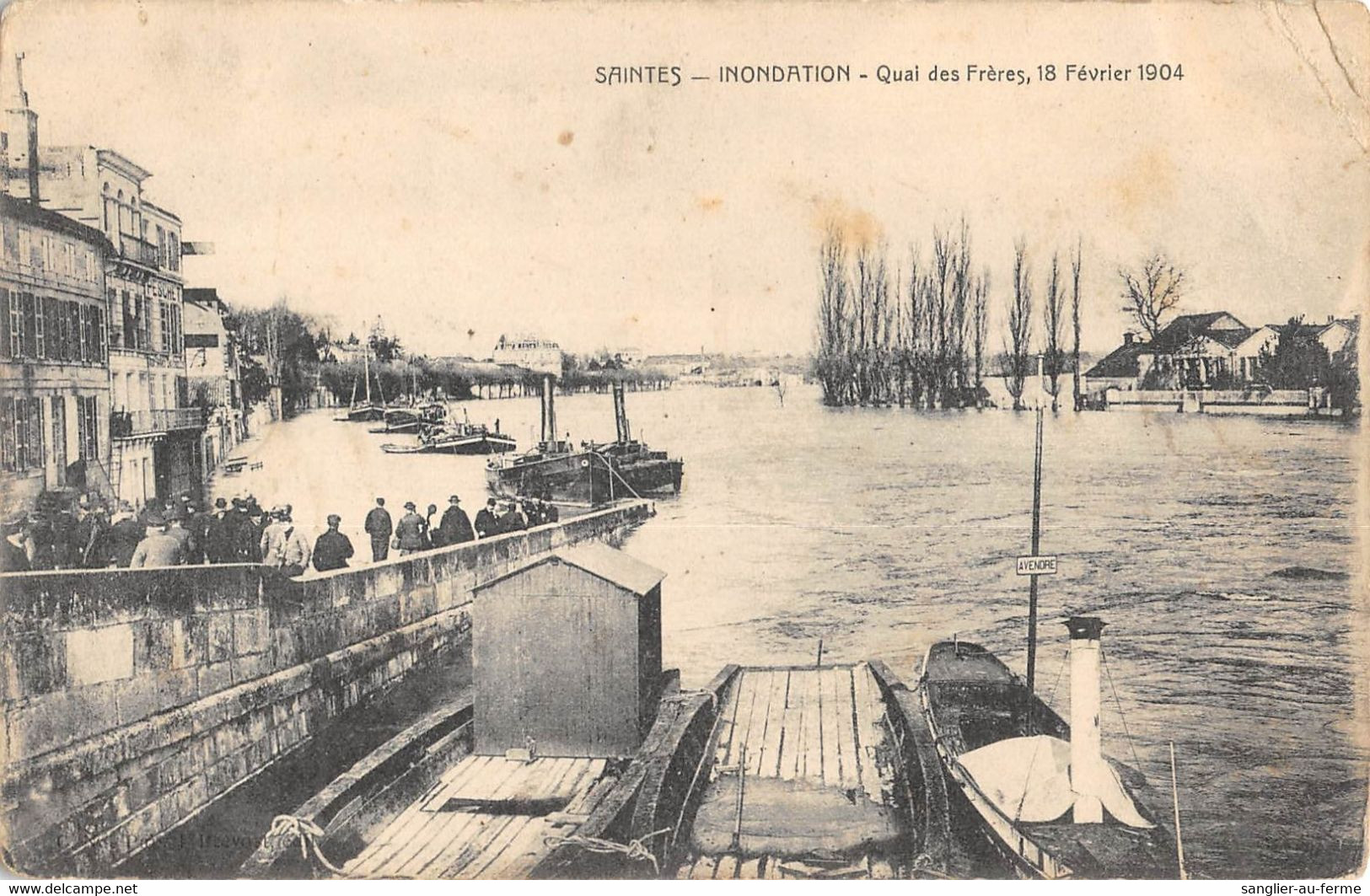 CPA 17 SAINTES INONDATION QUAI DES FRERES 1904 - Saintes