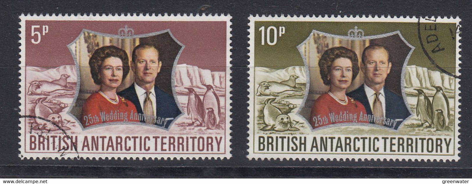 British Antarctic Territorry (BAT)1972 Silver Wedding 2v Used (52411) - Usados