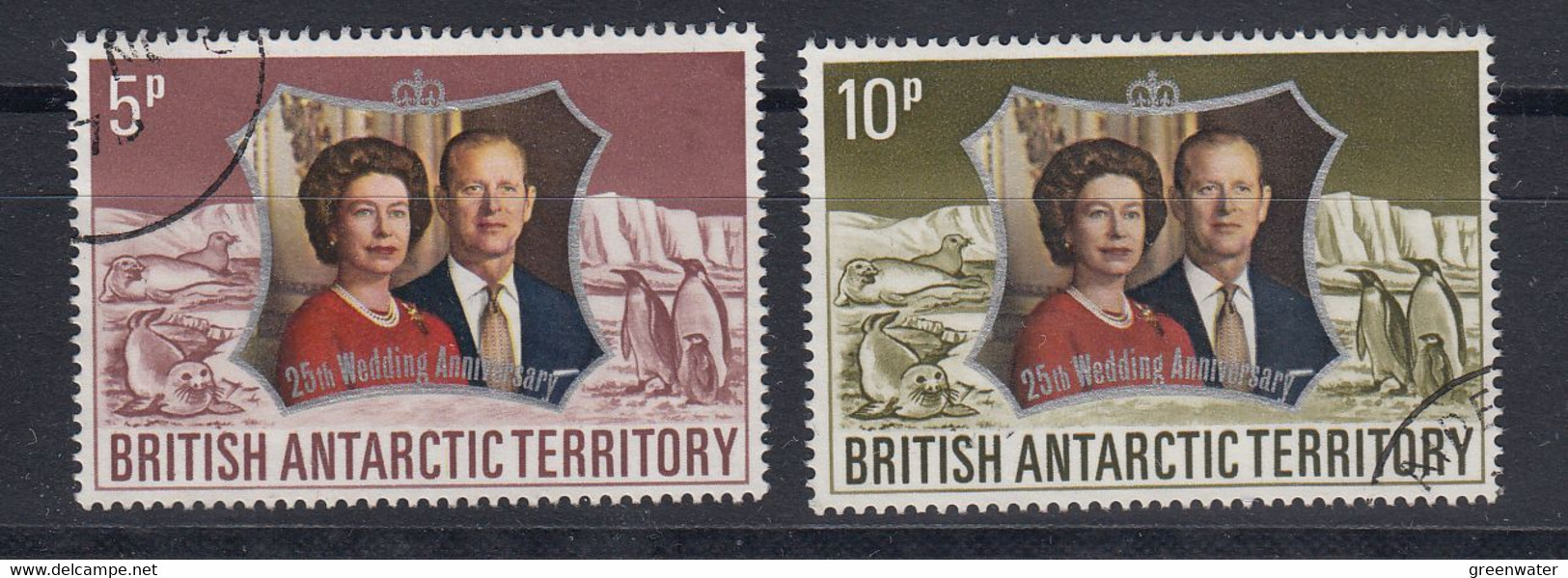 British Antarctic Territorry (BAT)1972 Silver Wedding 2v Used (52411A) - Used Stamps