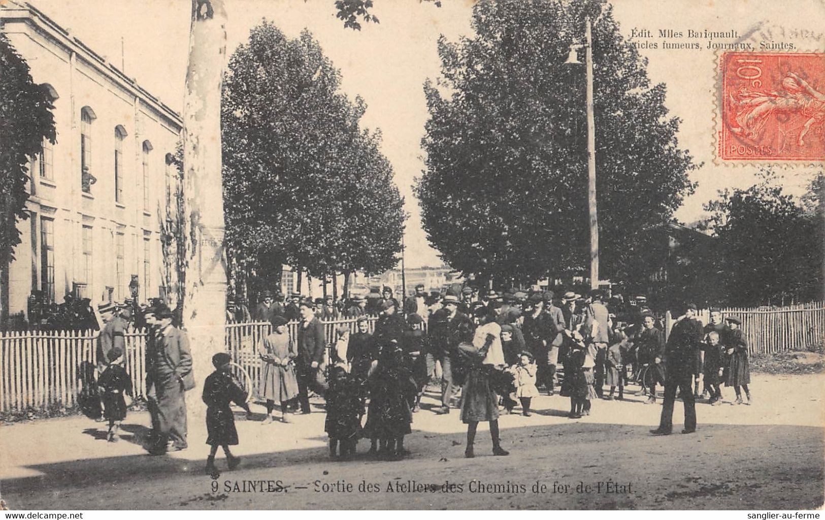 CPA 17 SAINTES SORTIE DES ATELIERS DES CHEMINS DE FER DE L'ETAT - Saintes