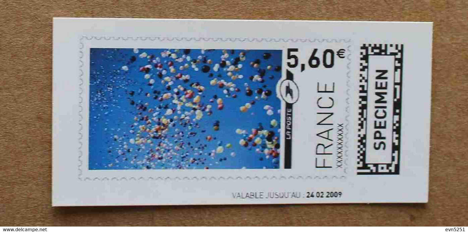 Ti02-01 :  SPECIMEN -Ciel, Ballons Muticolore 5.52 €  + 5.60 € (autoadhésifs / Autocollants) - Specimen