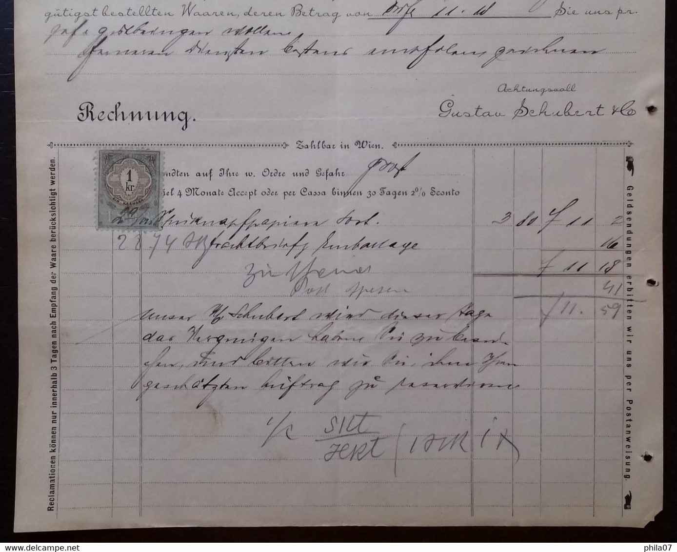 Paper Goods & Paper Bags Factory - Gustav Schubert & Co., Wien 1894. Papierwaren & Papiersacke Fabrik - Andere & Zonder Classificatie